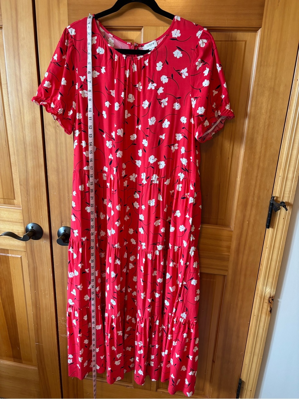 J. Crew Red Floral Tiered Maxi Dress - Picture 5 of 7